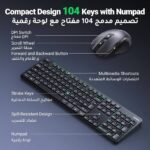 Ugreen MK006 Wireless Keyboard + Mouse Combo English & Arabic - Image 3