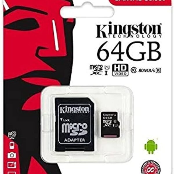 Card Memory Kingstone 64Gb Micro Sd With Adapter